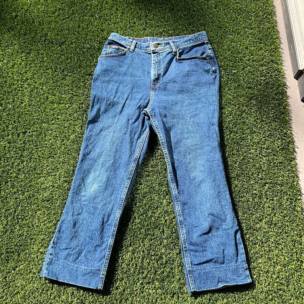 Vintage Lee Riders Denim Jeans Size 12L Blue High Rise Straight Leg